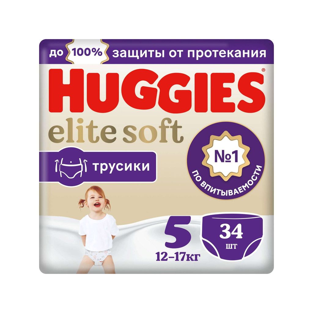 фото упаковки Huggies Elite Soft Подгузники-трусики