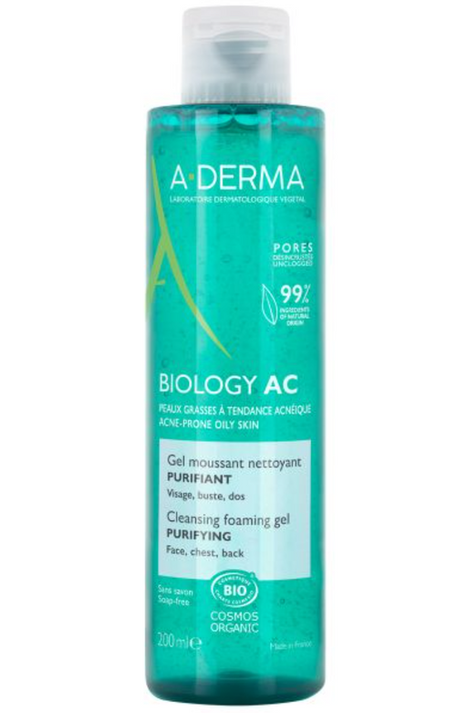 A-Derma Biology AC Гель пенящийся очищающий, гель, для жирной кожи склонной к акне, 200 мл, 1 шт.